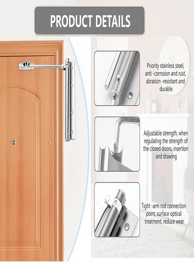 Bitnex جهاز إغلاق الأبواب الأوتوماتيكي شديد التحمل من Bitnex، جهاز إغلاق الأبواب بنابض، شد نابض قابل للتعديل، جهاز إغلاق الأبواب بنابض أمان شديد التحمل للأبواب الداخلية والخارجية، المكاتب، الشقق، الحمامات والمداخل (كبير) - Image 4